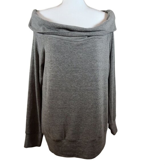 Cupcakes and Cashmere Brooklyn Off Shoulder Top‎ Long Sleeve Gray Size Large - Picture 4 of 11
